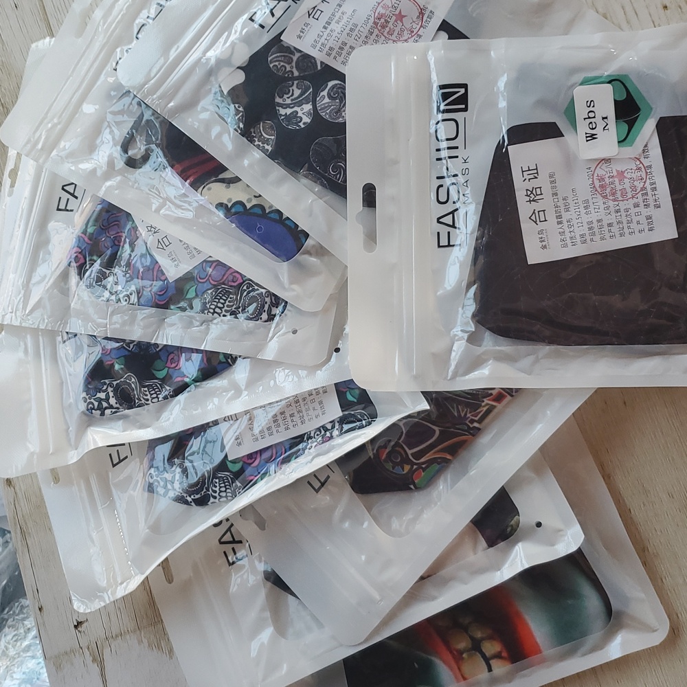 Face Mask Collection, Featuring Skulls Pack of 10